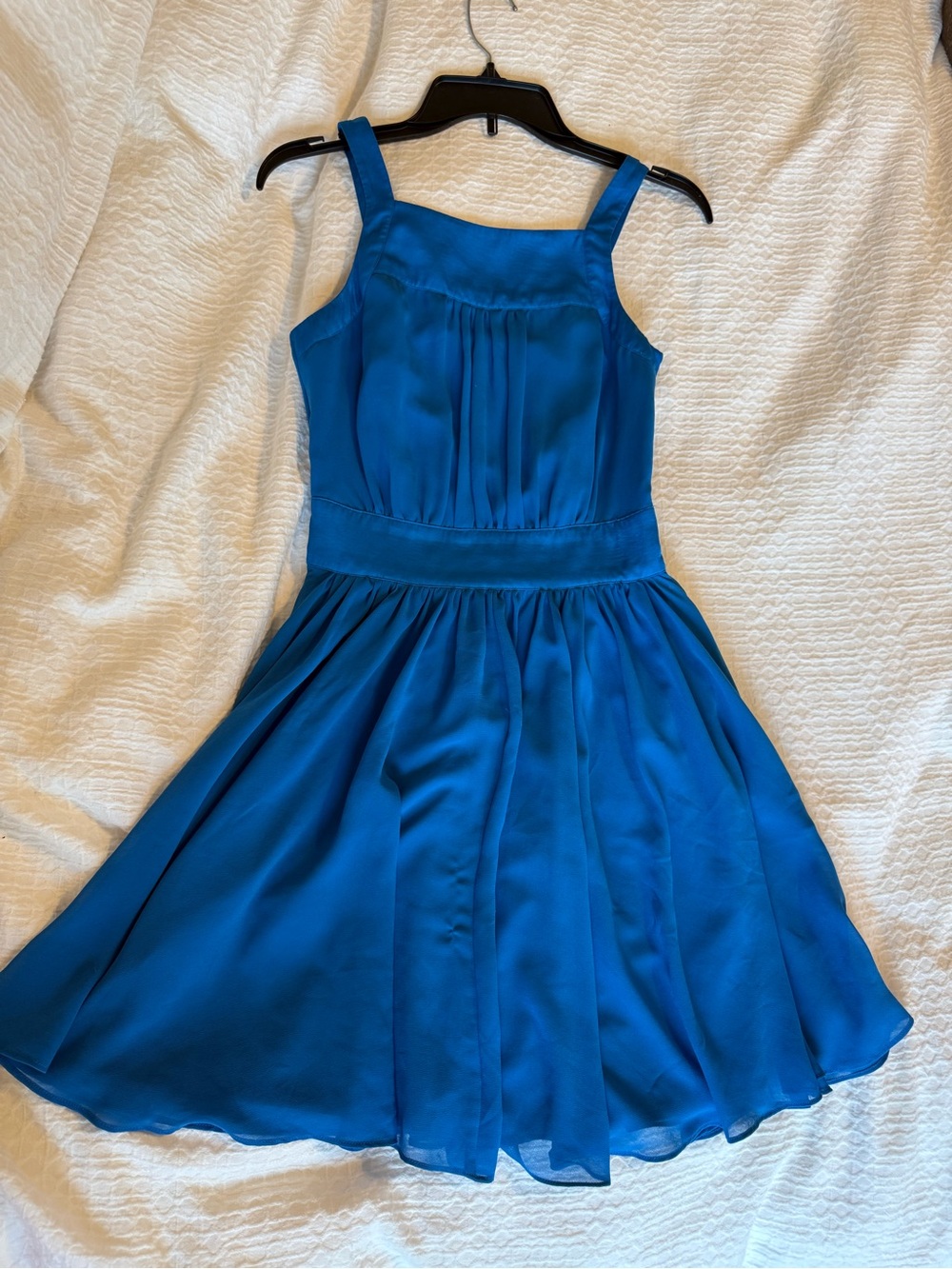 Armani Exchange Royal Blue Midi Chiffon Dress